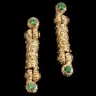 Image of 18 KT Gold & Green Tsavorite Tapestry Earrings