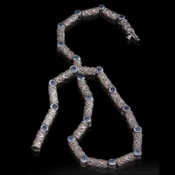 Image of Sterling Silver & Sapphire Necklace